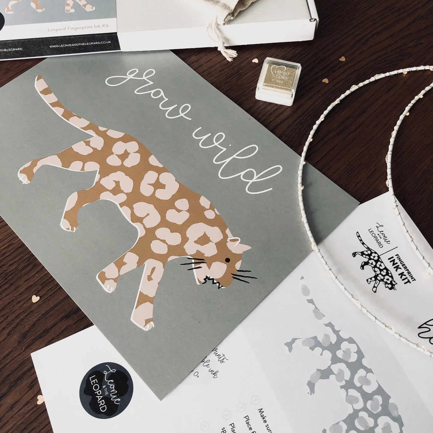 Leopard Fingerprint Kit - Grey-Green
