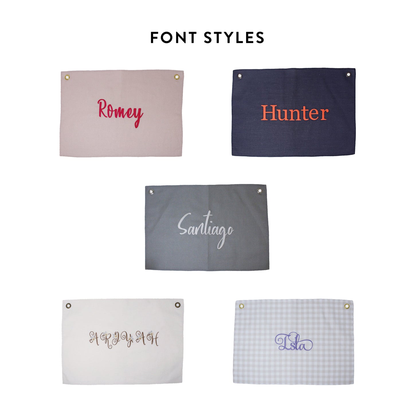 Embroidered Name Banner + Other Colours and Styles Available