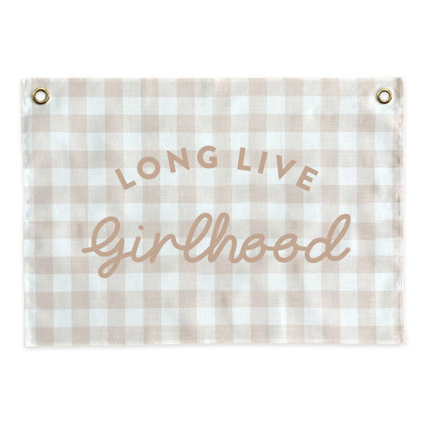 Long Live Girlhood Gingham Banner