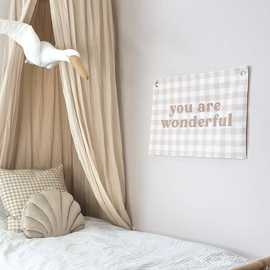 You Are Wonderful Gingham Banner