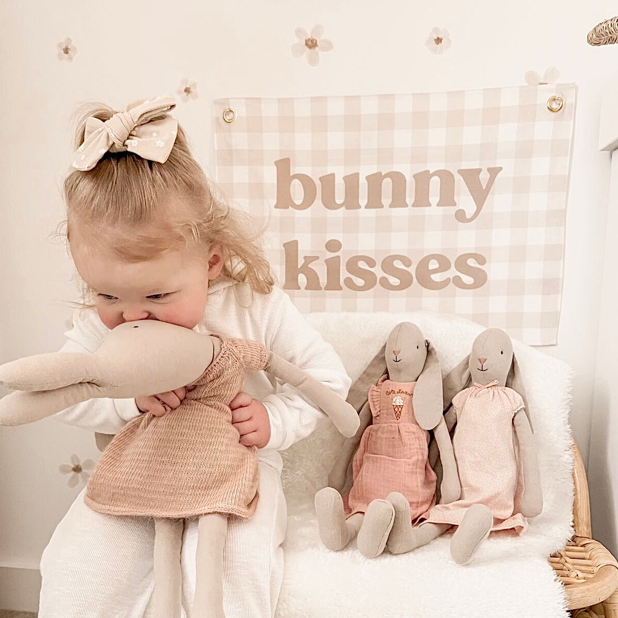 Bunny Kisses Gingham Banner